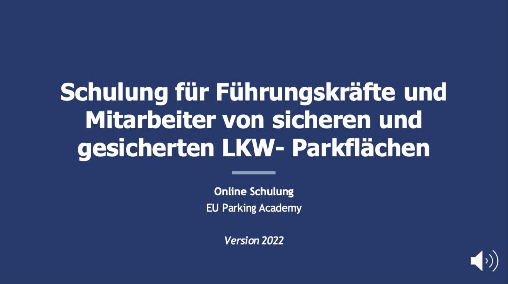 Ausbildung der Parkplatzmanager und Parkplatzmitarbeiter