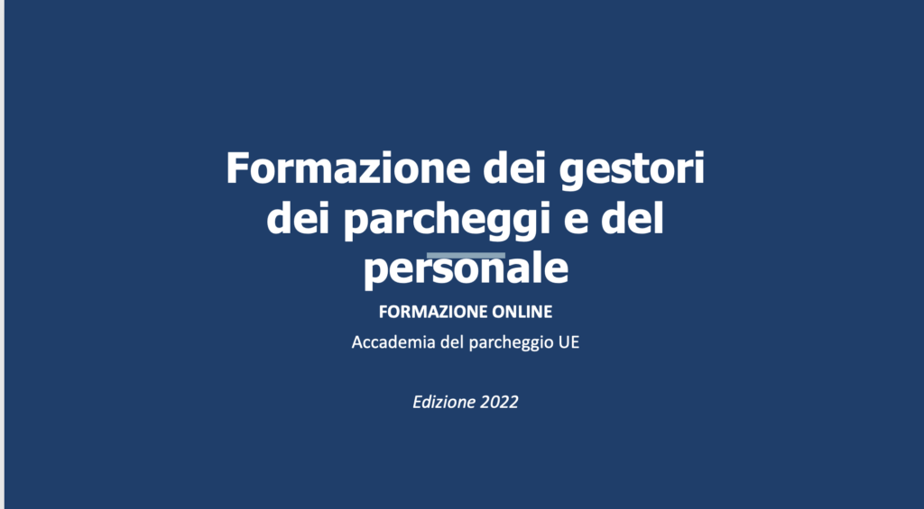 Formazione dei gestori dei parcheggi e del personale