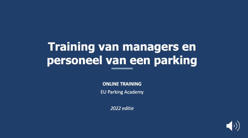 Opleiding voor parking managers en medewerkers
